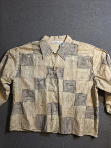 Units Womens 3X Shacket Geometric Gold Black. On Stage With Sinbad 90s - Picture 1 of 6