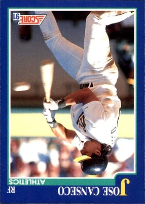 Jose Canseco 1991 Score #1 Oakland Athletics FREE SHIPPING AutographDen - Image 1 of 2