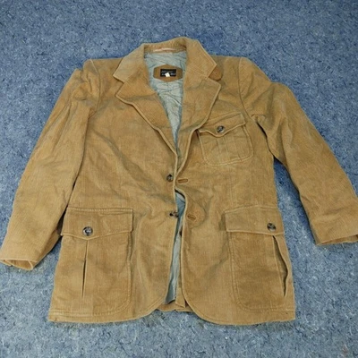 CORTEFIEL - LEATHER TRIM Corduroy Sz 40 Vintage ELBOW PATCH Field Jacket Rare - Image 1 of 4
