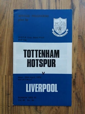 1973 UEFA Cup Semi Final - Tottenham / Spurs vs Liverpool - Image 1 of 2