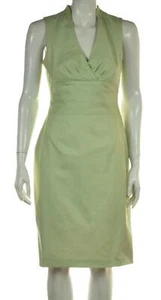 Kay Unger Womens Dress Size 4 Green Striped Sheath Knee Length Sleeveless Cotton - Picture 1 of 5