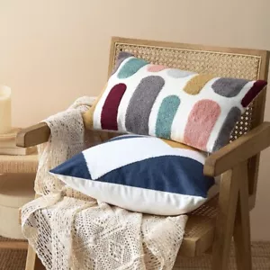 New Anthropologie Boho Lumbar Colorful Abstract Throw Pillow Case Cover 12 x 20 - Picture 1 of 9