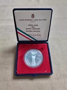 IPZS Medaglia Coppa Uefa 1989 Napoli Campione Ag 986 Full Set - Picture 1 of 8