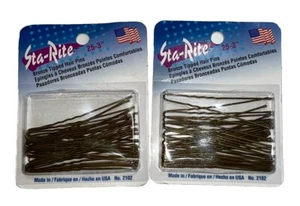Vintage Sta-Rite 3" Bronze Heavy Tipped Hair Pins #2102 2 Packs Of 25 Count NOS - Picture 1 of 2