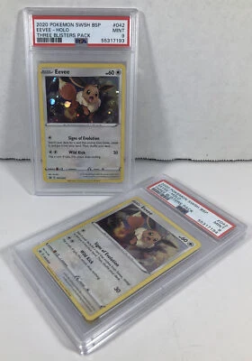 PSA 9 Eevee Promo SWSH042 42 Sword & Shield Blister Holo Graded Pokemon Card - Image 1 of 3