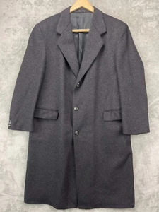 VTG J G Chappell Mens Gray Overcoat Size S42 Made in England Wool\Cashmere Blend - Picture 1 of 14