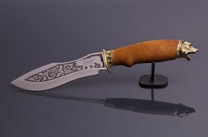 Author's Unigue Tourist, Jagd, Küche Handarbeit Messer BÄR + Lederscheide - Bild 1 von 8