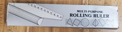 Vintage Clear Plastic Multi Purpose Rolling Ruler 12 inch Do 3D Drawings with - Image 1 of 4