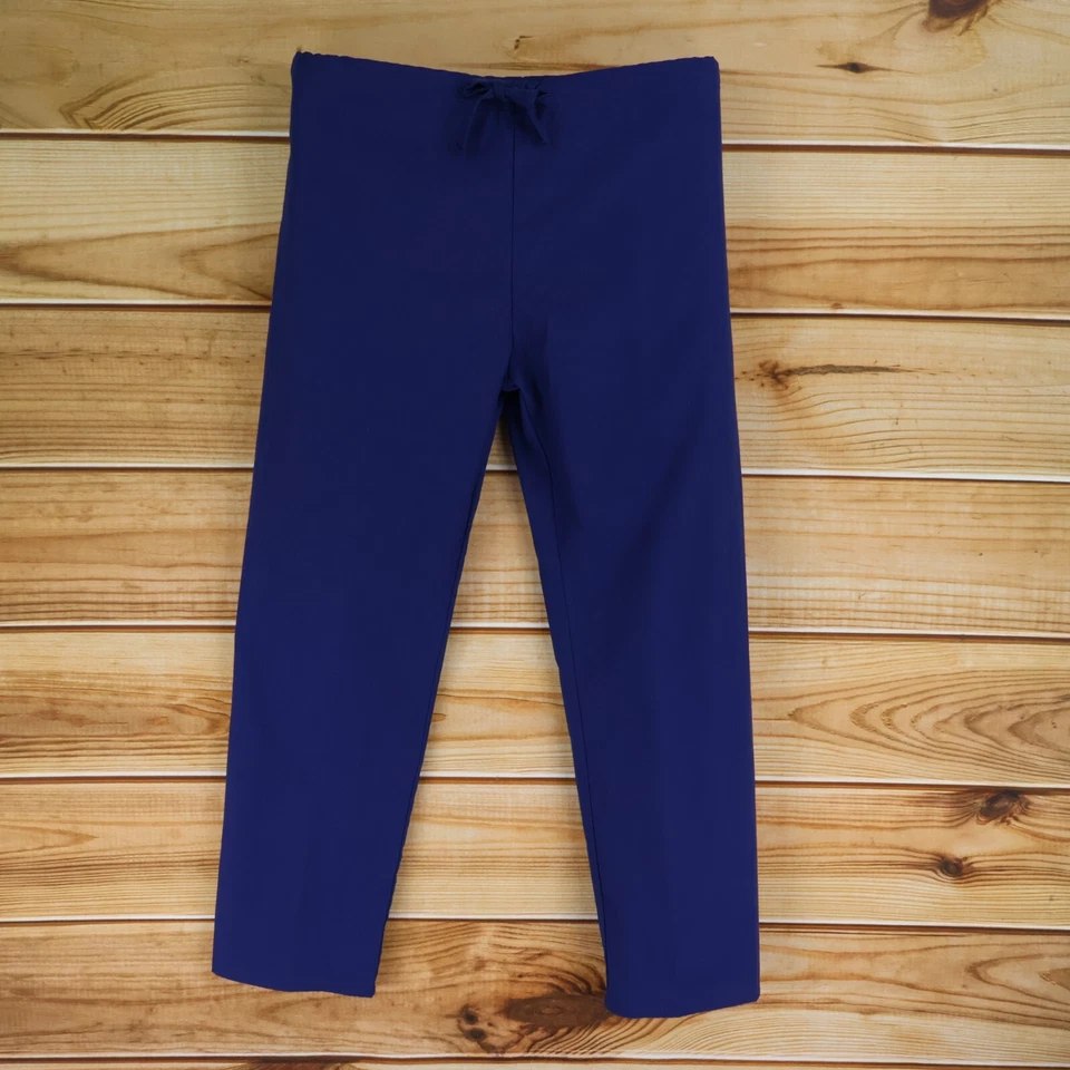 Crest Scrubs Bottoms Unisex XS Dark Blue Polyester Drawstring High Rise Medical - Image 1 of 4