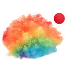  Chemical Fiber (polyester) Clown Nose Wig Explosion Head Rainbow