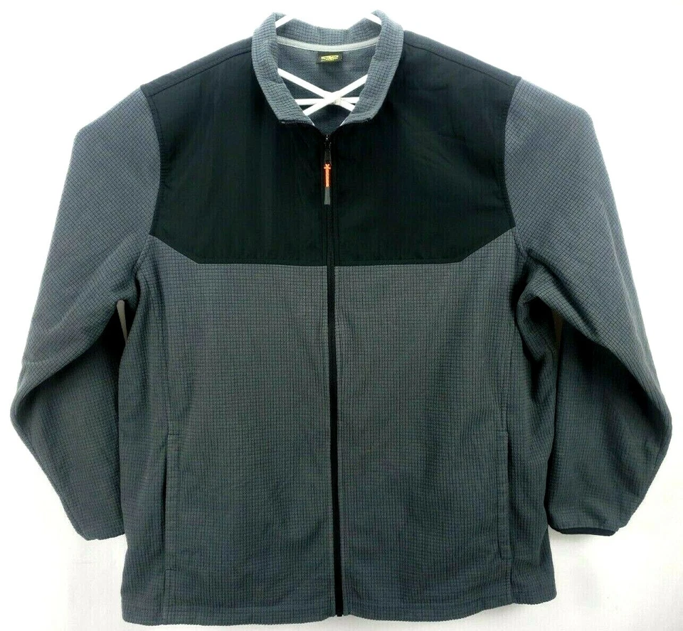 Athletic Works Men's Jacket Size 2XL L/S Full Zip Gray/Black Grid Pattern - Image 1 of 4