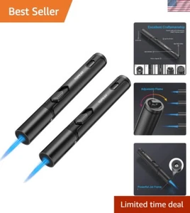Durable 2 Pack Jet Flame Torch Lighters - Perfect for Candle, Grill & Fireworks - Picture 1 of 11