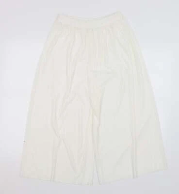 Womens Ivory Polyester Blend Culotte Shorts Size S L17.5in - Image 1 of 4
