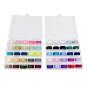 50pcs Prewound Bobbins Thread with Box for Sewing Machine & Embroidery Supplies - Picture 1 of 6