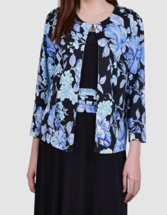 NY Collection Women's Blue 3/4 Jacket Size 12 - Image 1 of 1