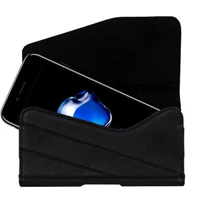 Men Black Faux Leather Belt Clip Holster Cell Phone Case For Samsung Galaxy S24 - Image 1 of 4