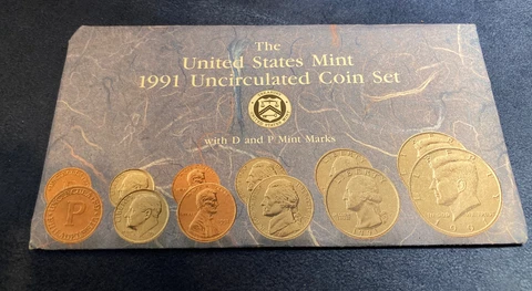 1991 United States Mint Sets W/ Envelopes. Lot Z 531 Cover