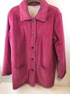 Abrigo de Colección Blair Para Mujer Talla Mediana Ancho Pana de Ballena Rosa Tareas Granero Forrado Sherpa Foto 1 de 4