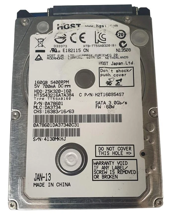 HITACHI - Recertified 2.5" Internal Hard Drive SATA 3Gb/s, 160GB - Image 1 of 1