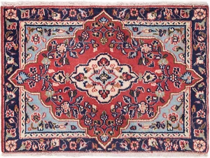 Hamedan Handgeknüpfter Perserteppich 75 x 50 cm-Nomadic,Orient,rug,Carpet,Rot - Bild 1 von 6