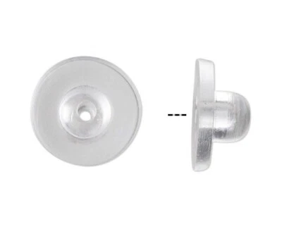 Pendientes Earnut, Goma, Transparente, 100 Hipoalergénicos Grandes 9x5mm Earnut Foto 1 de 2