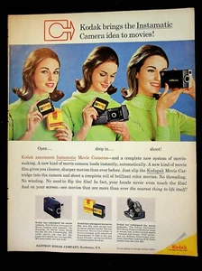 Kodak Instamatic Movie Camera, Lady Loading Camera, 1965 Look VTG Print Ad - Picture 1 of 1