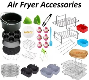 Air Fryer Zubehör Rack Set Werkzeuge Backform Grillblech Küche Herd - Bild 1 von 11