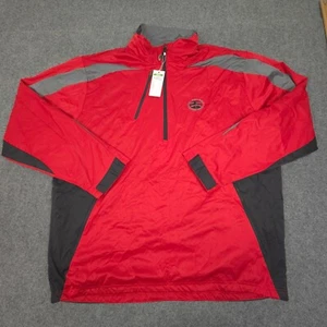 Antigua Jacket Mens 2XLARGE Red Golf 1/4 Zip Long Sleeve Winter Size 2XL NWT - Picture 1 of 11