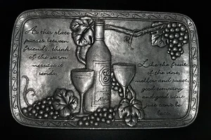Teleflora Alloy Aluminum "Friends" Rectangle Wine Tray By Carson Statesmetal - Picture 1 of 3