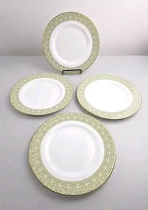 Royal Doulton 8" Salad Plate Sonnet English Bone China Green Set of 4 - Picture 1 of 7