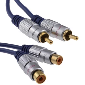 2m Pure OFC HQ 2 x RCA Phono Extension Plug do gniazda Kabel audio Złoty Podwójny przewód - Zdjęcie 1 z 15