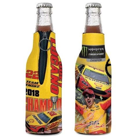 Joey Logano 2018 Wincraft #22 Monster Energy Champion 12oz Bottle Cooler FREE Cover