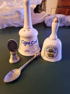4 Massachusetts State Souvenirs 3 Glocken & Löffel N.E. Aquarium Cape Cod Plymouth - Bild 1 von 20
