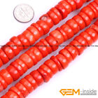 Red Coral Gemstone Freeform Column Tube Beads For Jewelry Making 15" Strand DIY