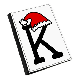Letra K Gorro de Navidad Funda Pasaporte Rojo Santa Padre Niños Alfabeto - Imagen 1 de 1