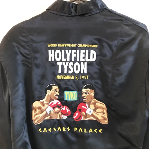 Vintage Original Mike Tyson vs. Evander Holyfield Boxing Fight Jacket Size MED Cover