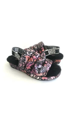 UGG PUFF YEAH POP GRAFFITI MULTI MOCASSIN SLIP ON SANDAL US 6 / EU 37/ UK 4 - Изображение 1 из 4