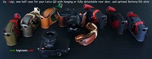 LUIGI HALF CASE for LEICA Q2,HANGING OR DETACHABLE DOOR,SD-BATTERY SLOTS,UPS inc - Picture 1 of 14