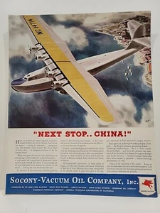Avión publicitario impreso Socony-Vacuum Oil Company Fortune 1935 China - Imagen 1 de 3