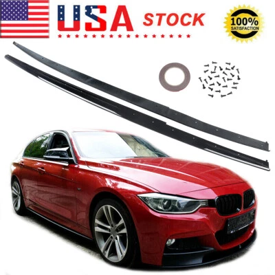 2PCS/Set Glossy Black M Sport Side Skirt Extension For BMW F30 Sedan 2012-2020 - Image 1 of 4