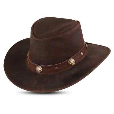 Men and Women Hat Genuine Calf Suede Leather HAT Western Cowboy Hat - Image 1 of 4