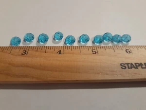 10PCsBaby Blue Faceted Glass Beads Shiny Jewelry Crafts Charm USA FAST SHIPPING - Picture 1 of 12