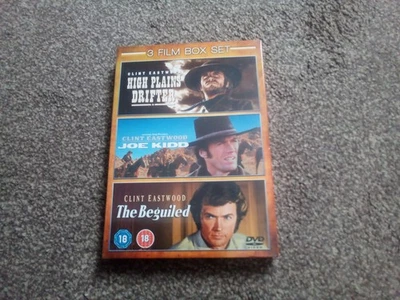 3 film box set Clint Eastwood, high plains drifter,Joe Kidd & the beguiled new - Image 1 of 2