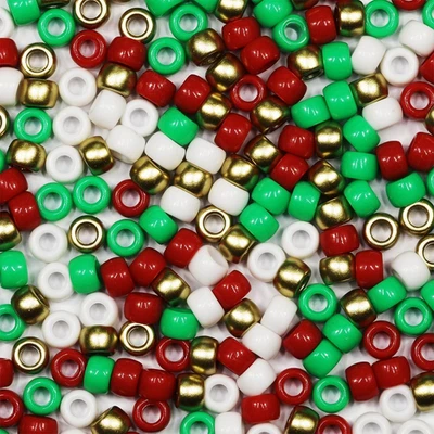 1000 PIEZAS Cuentas de Poni Color Navidad, Cuentas de Pulsera, Cuentas para Trenzas de Cabello, Para C Foto 1 de 4