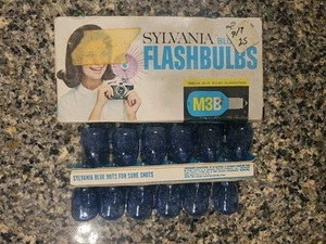 Sylvania Blue Dot Blitzlampen M3B Box mit 12 blauen Glühbirnen - Bild 1 von 3