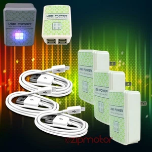 3X 4 USB PORT WALL ADAPTER+3FT CABLE POWER CHARGER SYNC WHITE GALAXY NOTE NEXUS - Bild 1 von 1