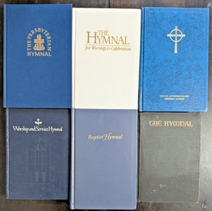 6 Lot Hardcover Church Hymnals Song Books Hymn Books Choir Songbooks Some VTG - Imagen 1 de 9