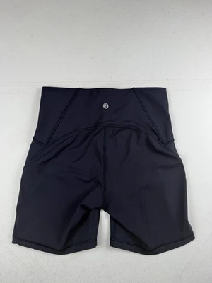 Pantalones Cortos Lululemon Para Mujer 6 Tiempos de Entrenamiento Azul Cortos 6 Pulgadas Tiro Alto Yoga Gimnasio Foto 1 de 4