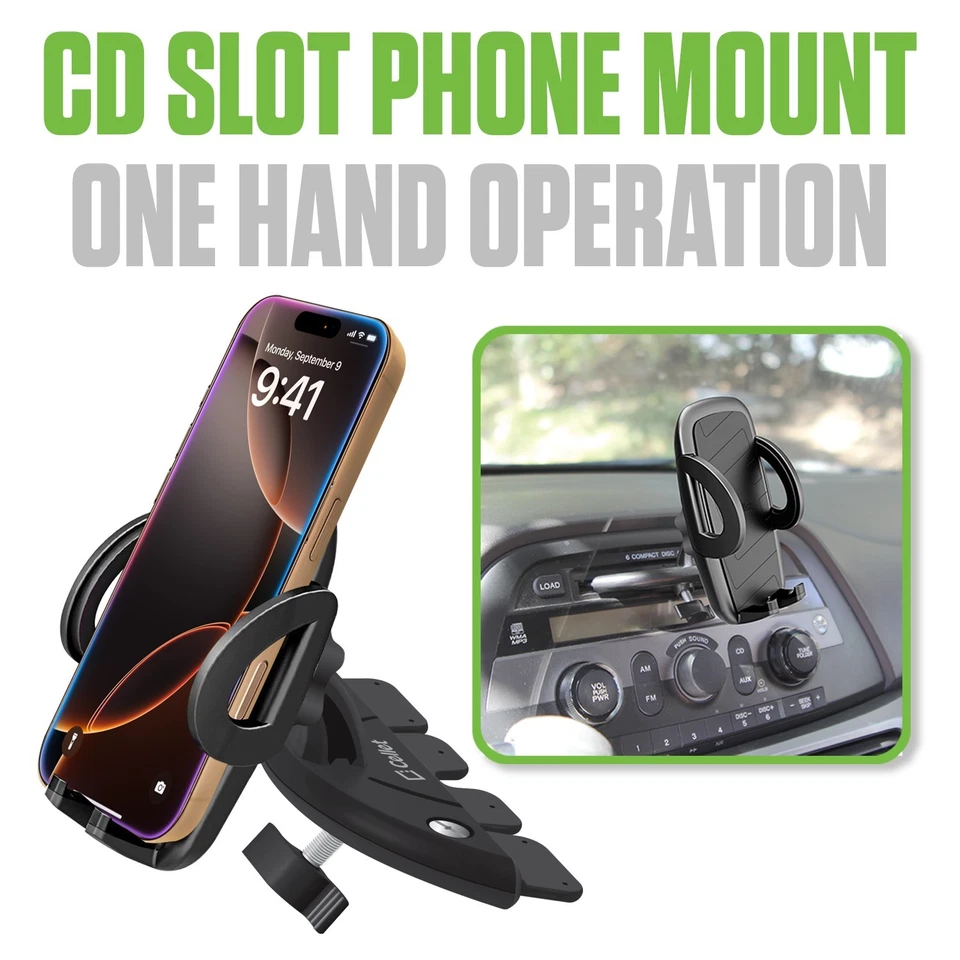 Cellet CD Slot Phone Holder Mount Compatible with Apple iPhone Samsung Galaxy - Image 1 of 4