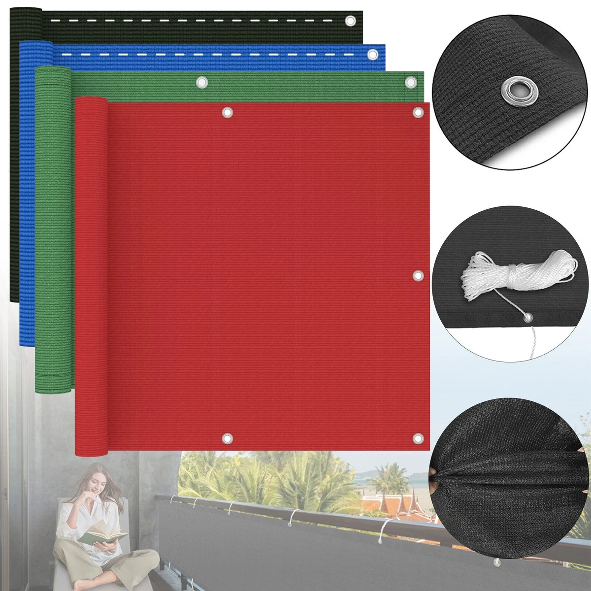 Balkon Sichtschutz 105x350 Cm – Wind- Und UV-Schutz Für Terrasse, Pool & Garten